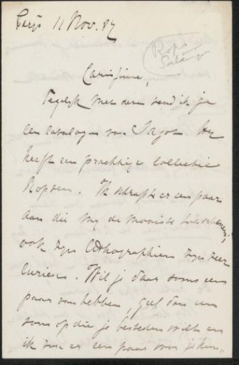 Letter to Philip Zilcken