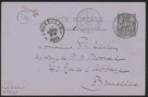 Postcard to Philip Zilcken