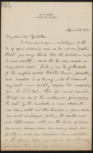 Letter to Philip Zilcken
