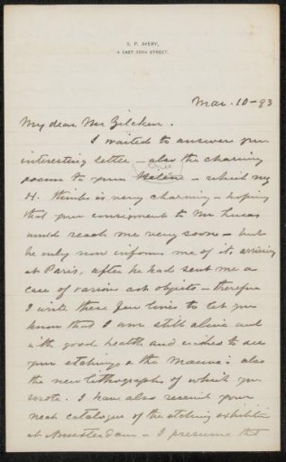 Letter to Philip Zilcken