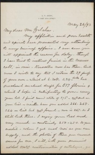 Letter to Philip Zilcken