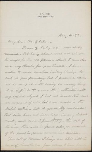 Letter to Philip Zilcken