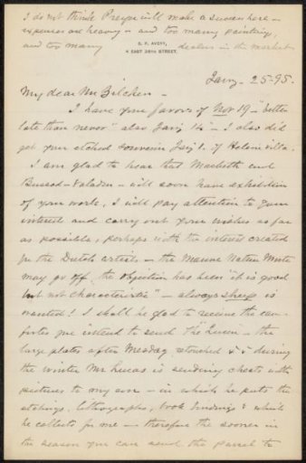Letter to Philip Zilcken