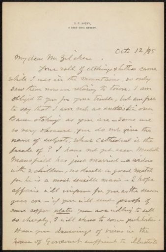 Letter to Philip Zilcken