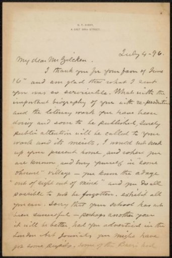 Letter to Philip Zilcken