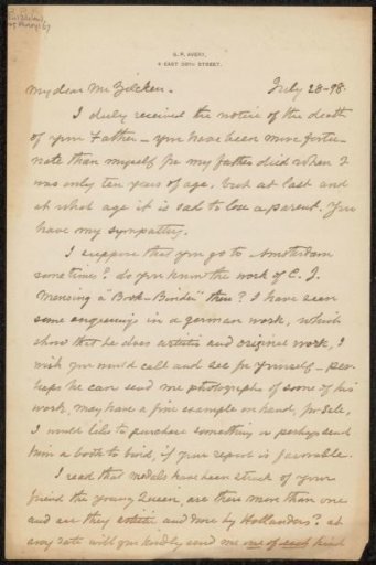 Letter to Philip Zilcken