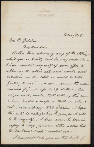 Letter to Philip Zilcken
