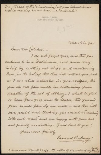 Letter to Philip Zilcken
