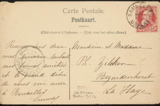 Postcard to Philip Zilcken