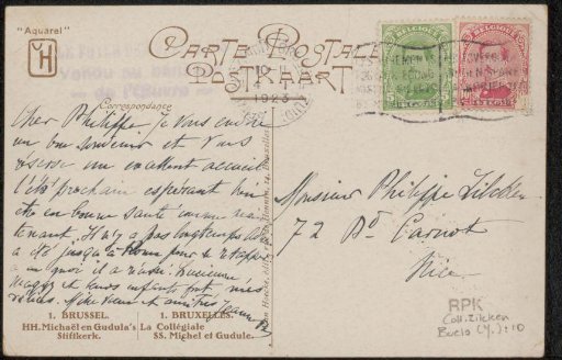 Postcard to Philip Zilcken