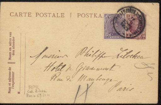 Postcard to Philip Zilcken