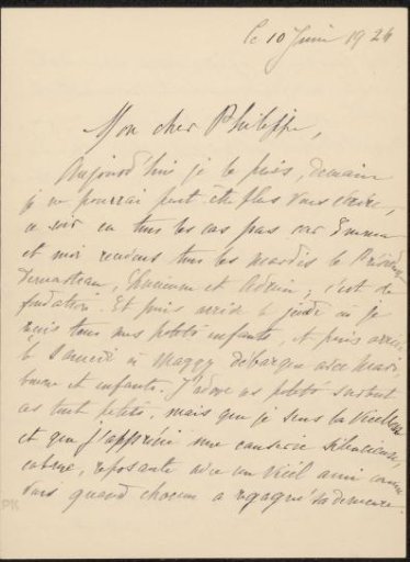 Letter to Philip Zilcken