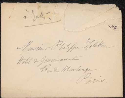 Envelope addressed to Philip Zilcken