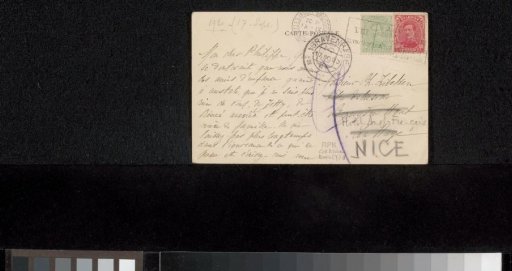 Postcard to Philip Zilcken