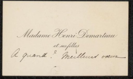 Visiting card to Philip Zilcken