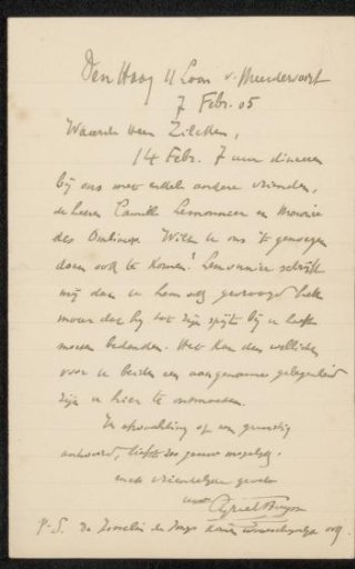 Letter to Philip Zilcken