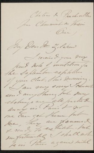 Letter to Philip Zilcken