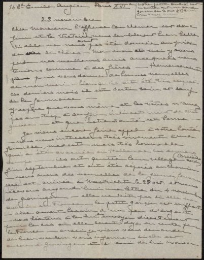 Letter to Philip Zilcken