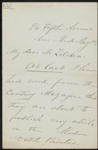 Letter to Philip Zilcken