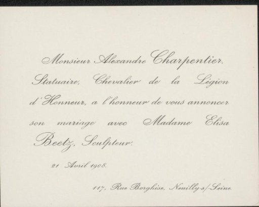 Marriage announcement to Philip Zilcken