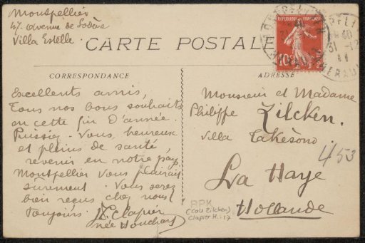 Picture postcard to Philip Zilcken