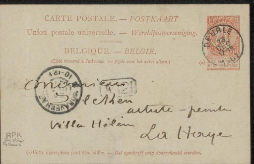 Postcard to Philip Zilcken