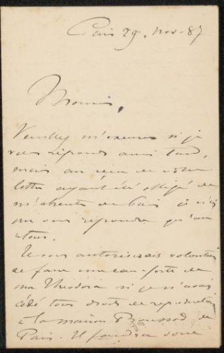 Letter to Philip Zilcken