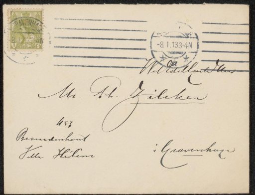 Envelope addressed to Philip Zilcken