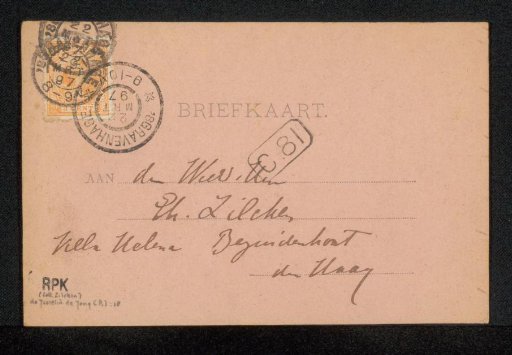 Postcard to Philip Zilcken