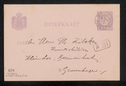 Postcard to Philip Zilcken