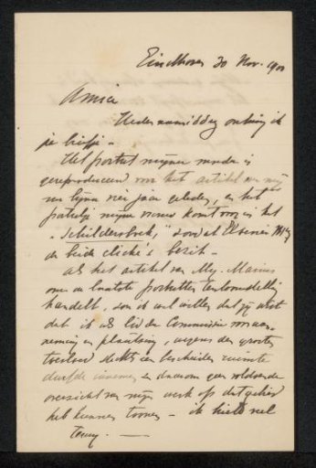Letter to Philip Zilcken