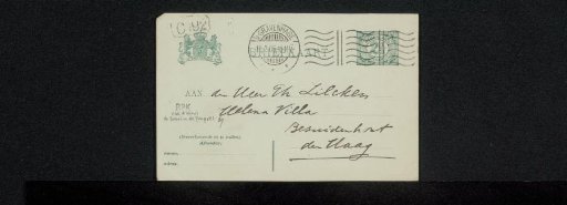 Postcard to Philip Zilcken