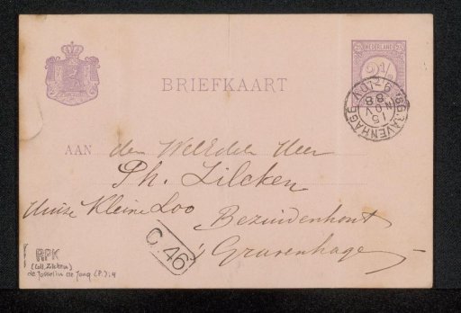 Postcard to Philip Zilcken