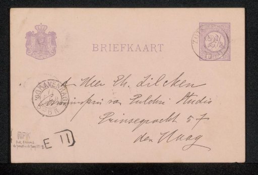 Postcard to Philip Zilcken