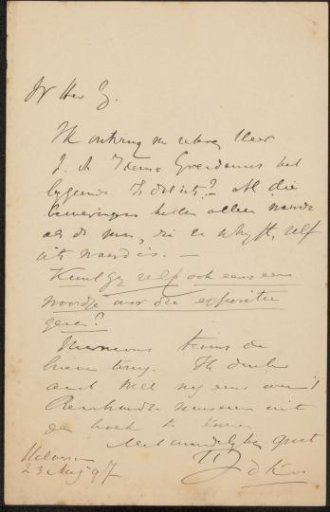 Letter to Philip Zilcken