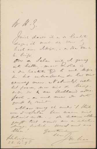 Letter to Philip Zilcken