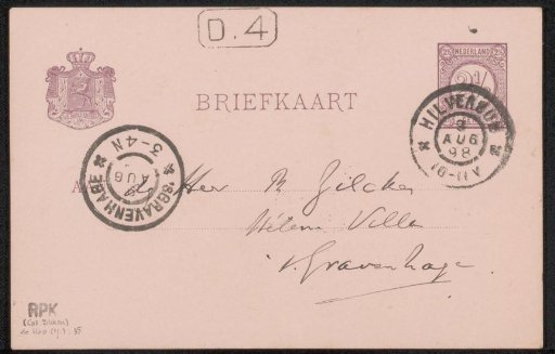 Postcard to Philip Zilcken