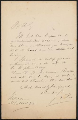 Letter to Philip Zilcken