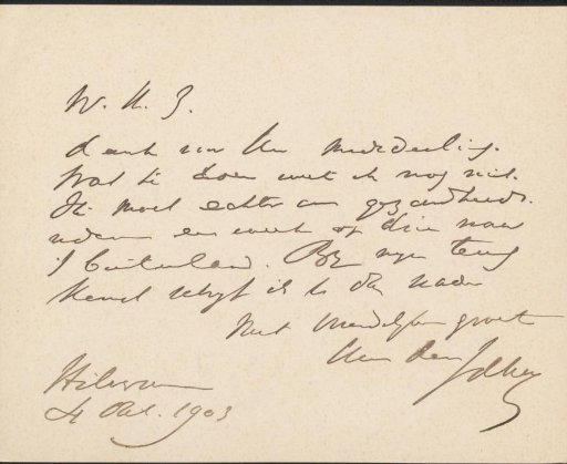 Letter to Philip Zilcken