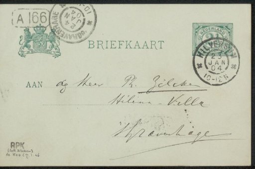 Postcard to Philip Zilcken