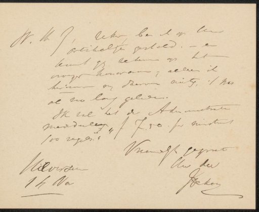 Letter to Philip Zilcken