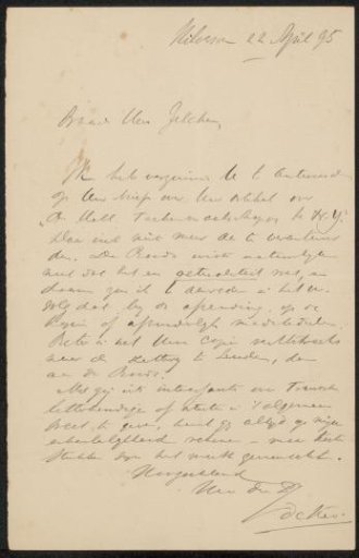 Letter to Philip Zilcken