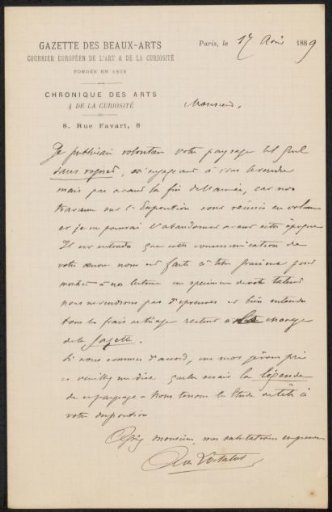 Letter to Philip Zilcken