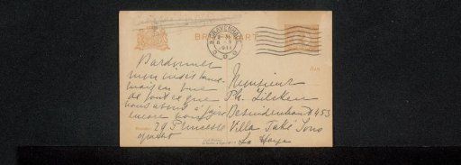 Postcard to Philip Zilcken