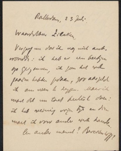 Letter to Philip Zilcken