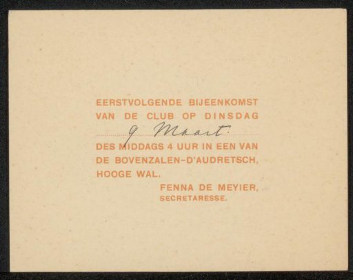 Invitation to Philip Zilcken