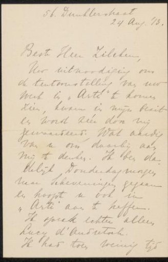 Letter to Philip Zilcken