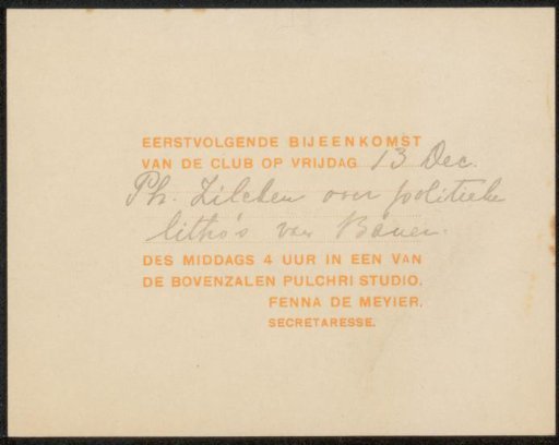 Invitation to Philip Zilcken