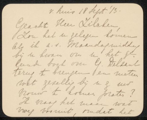 Letter to Philip Zilcken