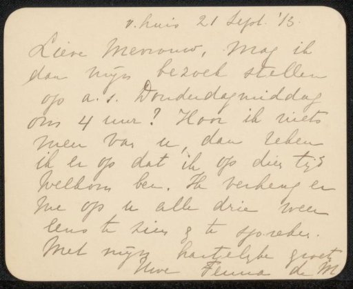 Letter to Henriette Wilhelmina van Baak